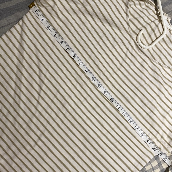 SOFT JOIE French terry heave cap dolman sleeve tee tank top stripes M - Picture 5 of 7